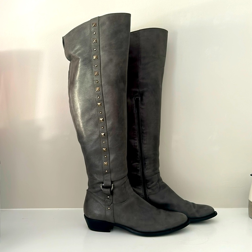 Browns Leather Studded Riding Boots Made in Italy
